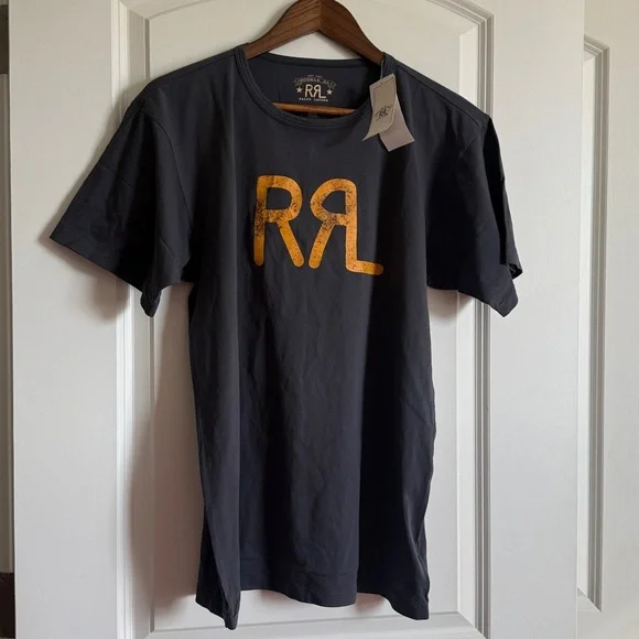 Ralph Lauren Double RL Tee with Gold Emblem RRL Ranch Logo T-Shirt NWT Size M - Picture 3 of 6